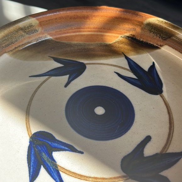 Vintage Pottery Made Clay Dish Ware Bowl Tray With Handles Serving Dish - Picture 9 of 11